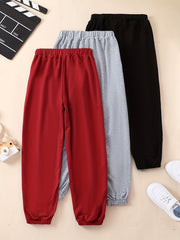 3pcs Girls California Graphic Sweatpants Jogger Set