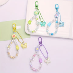Crystal Butterfly & Bear Keychain - Sparkling Bag Accessory