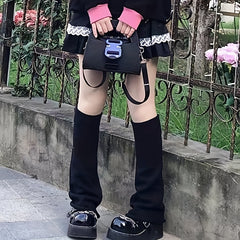 Solid Leg Warmers Knee High Socks Women's Stockings