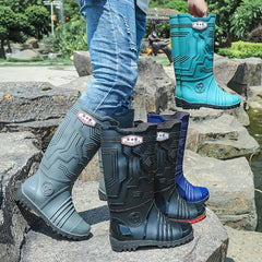 Quick Drying Flat Rain Boots Waterproof Non Slip Thickened Outdoor PVC Shoes