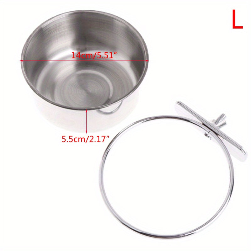 Stainless Steel Bird Feeder Parrot Food Bowl Feeding Box for Small Animal