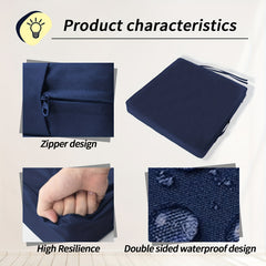 Waterproof Outdoor Furniture Seat Cushion 49x49x10 cm