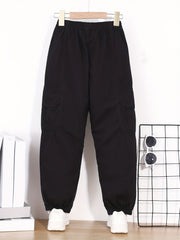 Boys Solid Cotton Active Pants Quick Drying Jogger Kids Clothing