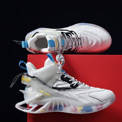 Men's Shock Absorbing Lace Up Sneakers Casual Walking Shoes