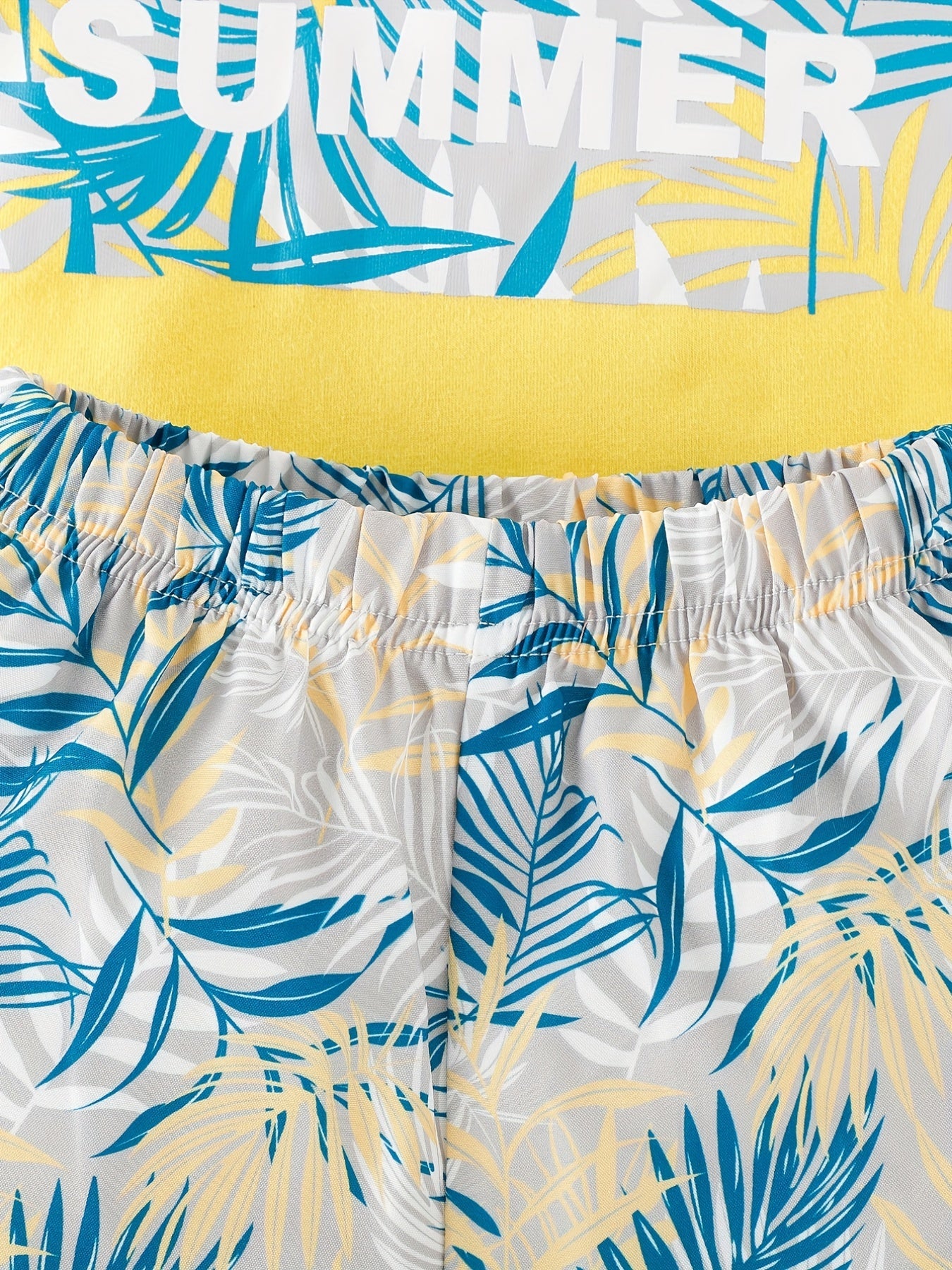 3pcs Baby Boys Leaf Print T shirt & Shirt & Shorts Set
