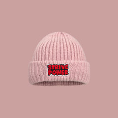Letter Embroidery Knitted Hat Female Winter Warm Student Couple Wool Hat