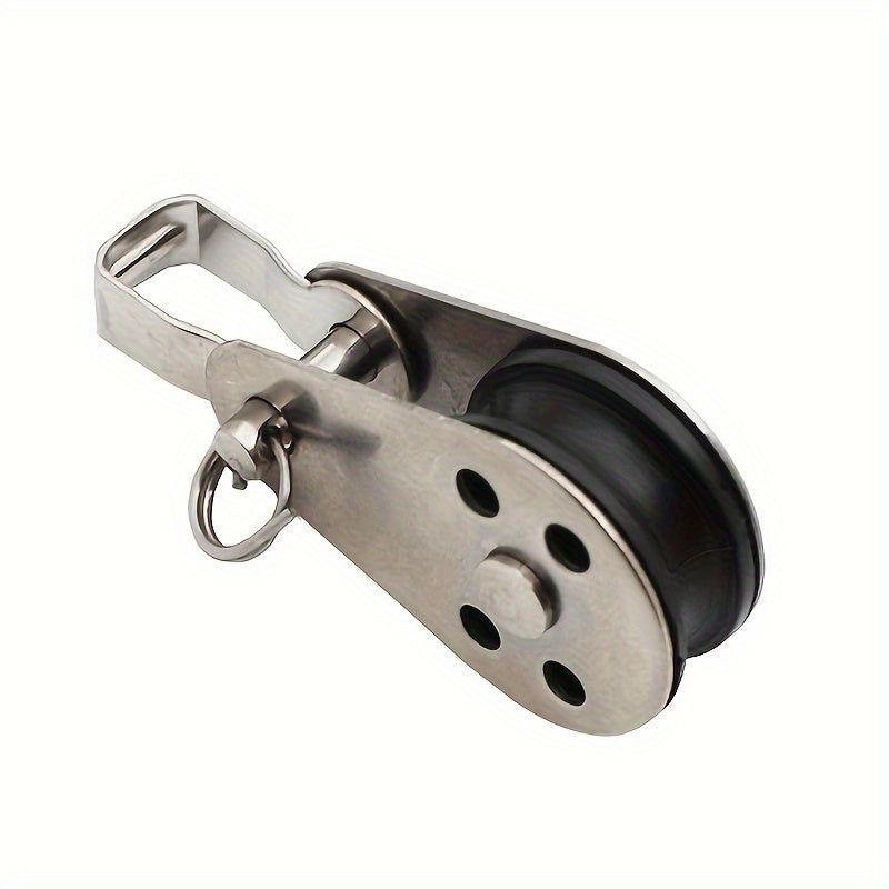 2pcs Pulley Block Hanging Wire Towing Wheel Swivel Lifting Rope For Crane Marine