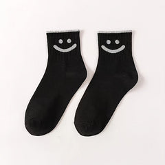 5 Pairs Smiling Face Thermal Socks for Winter Women's