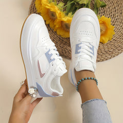 Women's Colorblock Casual Sneakers Low Round Toe Lightweight Shoes