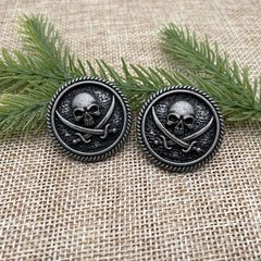 2pcs Skull Decorative Buckle for DIY Leather Purse Coin Bag