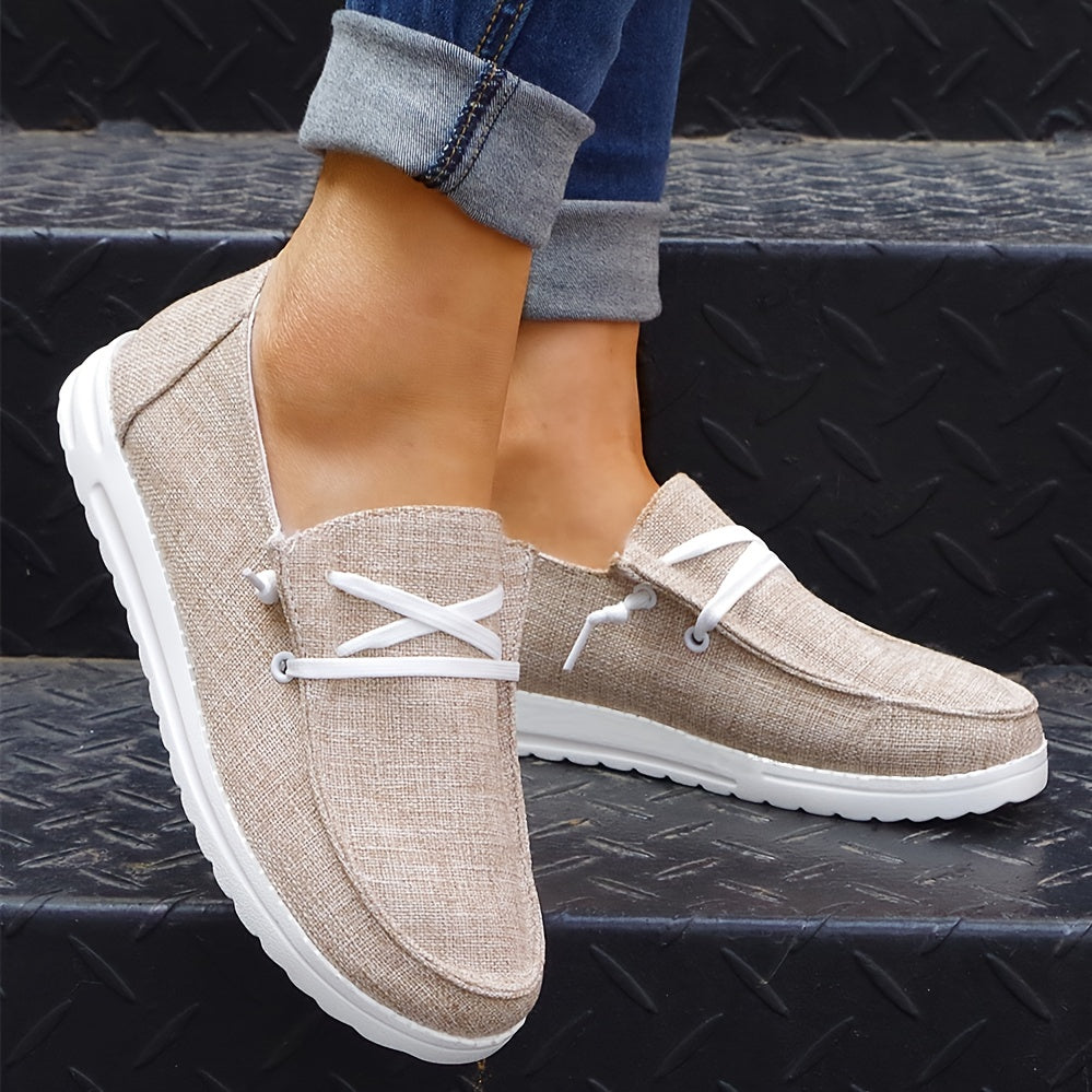 Women's Canvas Lace-Up Slip-On Low Top Shoes