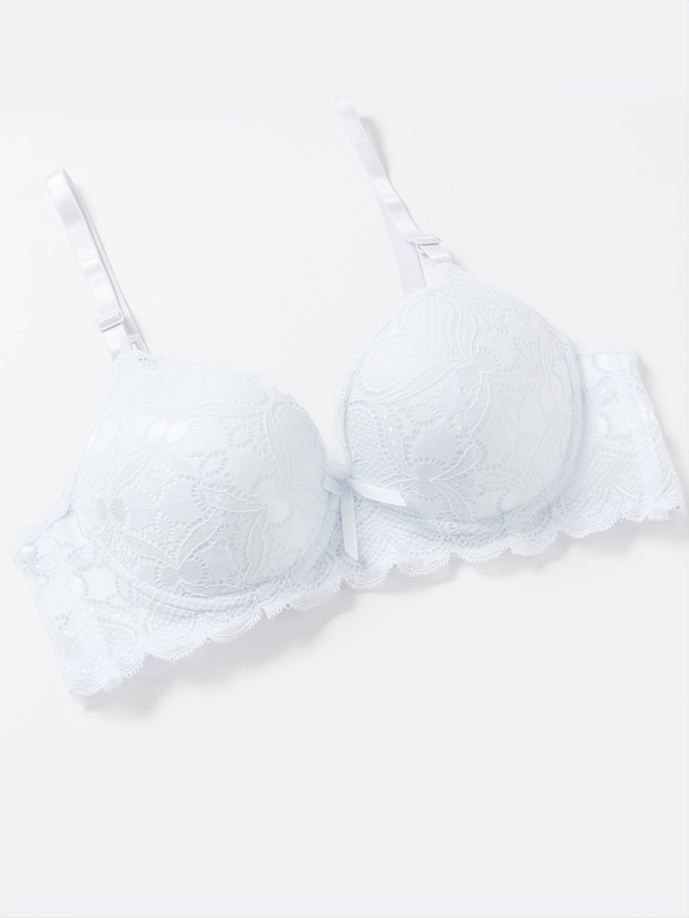 Sweet Lace Push-Up Bra with Bowknot - Underwire Bralette
