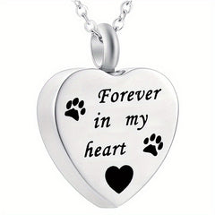 Pet Memorial Necklace Heart Pendant Cremation Urn for Ashes Keepsake