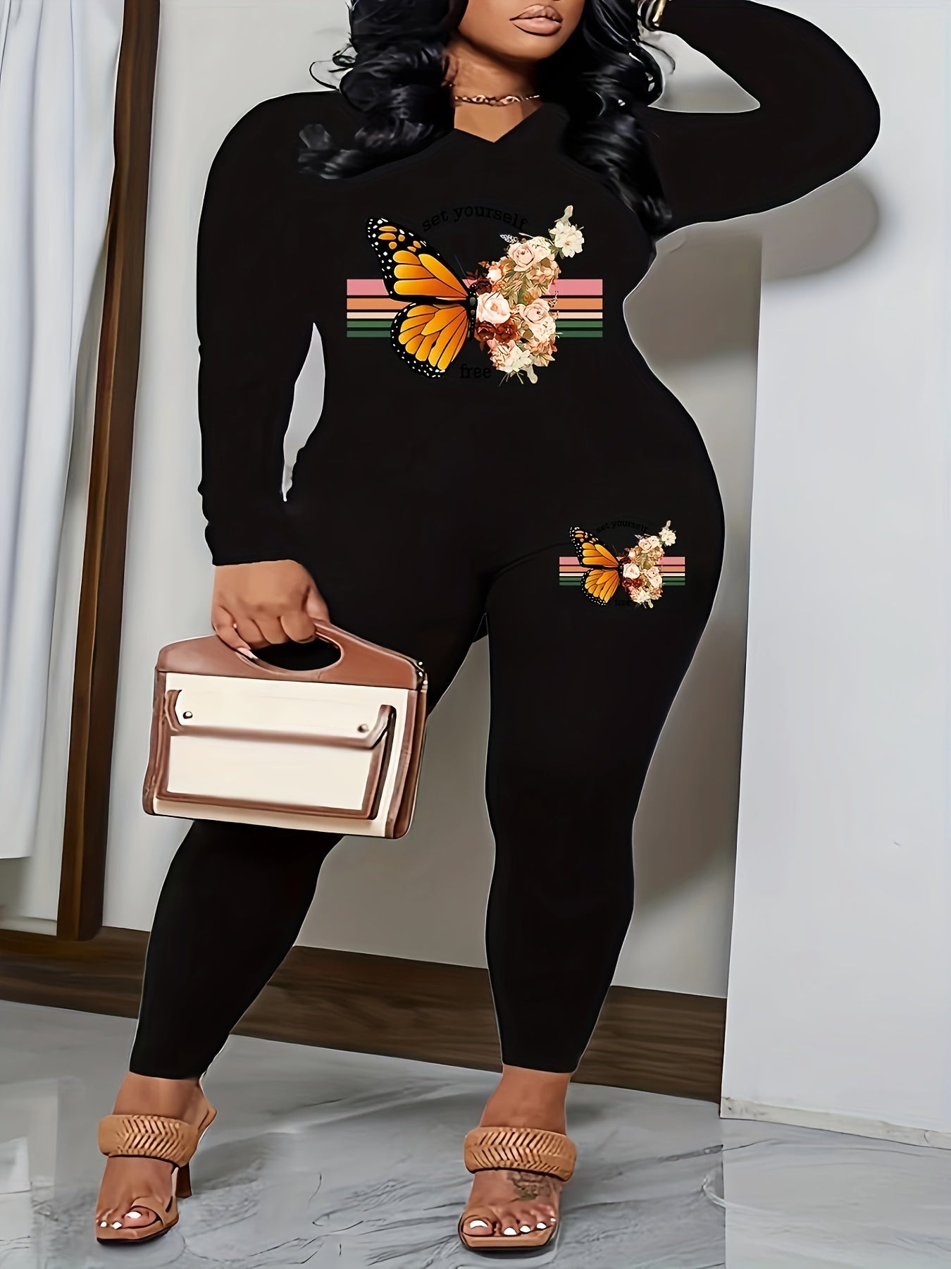 Halloween Two Piece Set Women's Skull Print Long Sleeve Casual Outfit