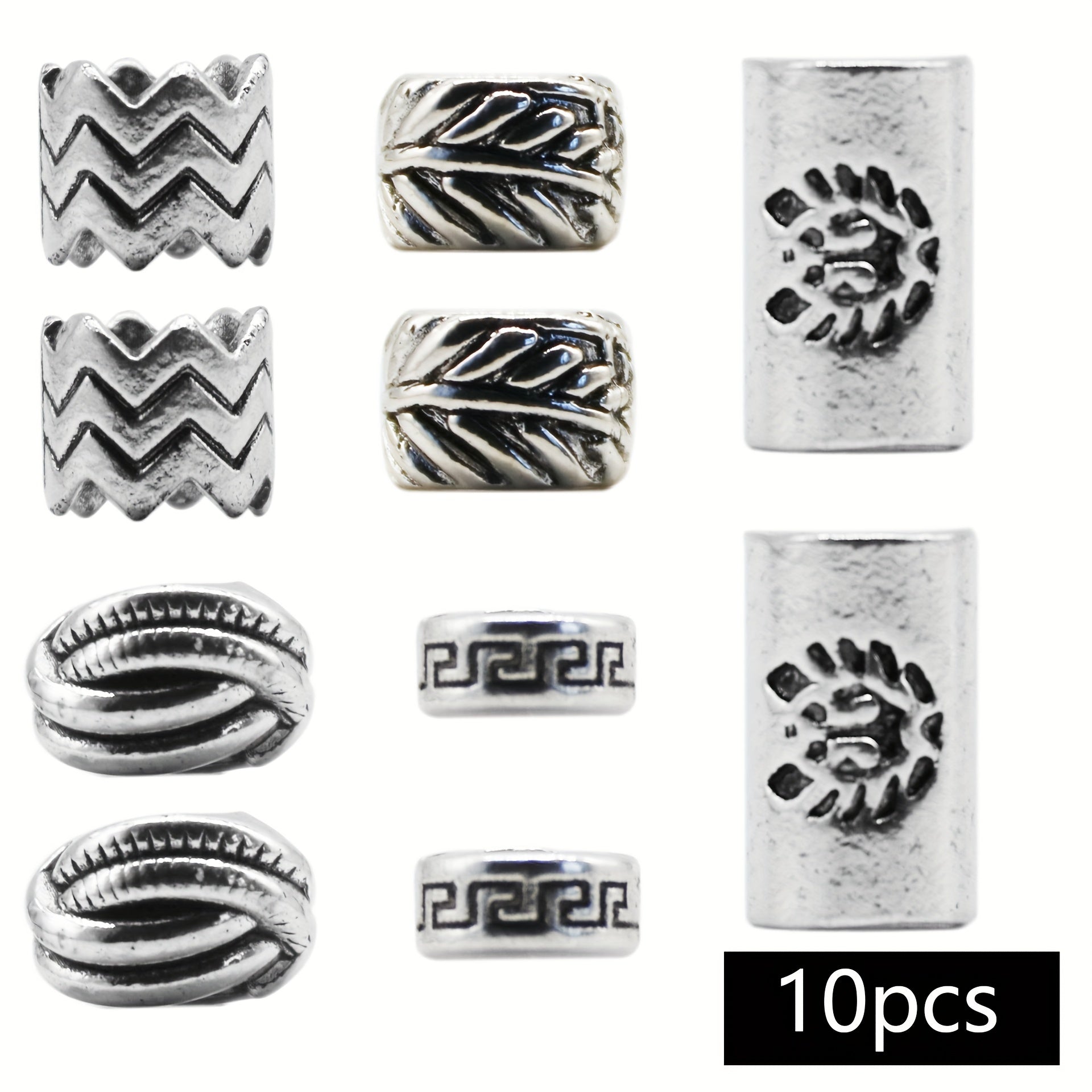 10pcs Beard Beads Hair Braided Beads Headwear Accessories Men's Women's Jewelry
