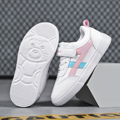 Girls Casual Sneakers Lightweight Breathable Hook And Loop Skate Shoes