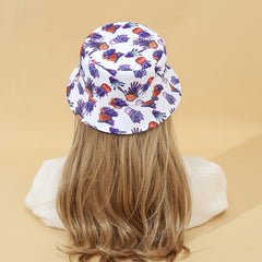 Purple Lavender Print Reversible Sun Hat Bucket Hat