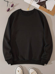 Women's Solid Pullover Sweatshirt Crew Neck Casual Long Sleeve