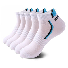 5 Pairs Women's Sporty Ankle Socks with Letter Print