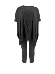 Solid Longline Tee & High Waist Legging Set Plus Size