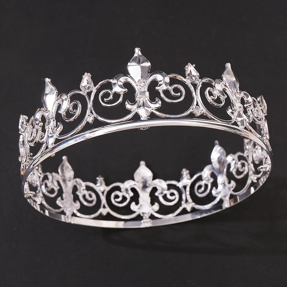 Royal Round Crown Metal Crowns And Tiaras For Cosplay Prom Party Decorations