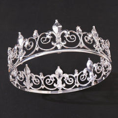 Royal Round Crown Metal Crowns And Tiaras For Cosplay Prom Party Decorations