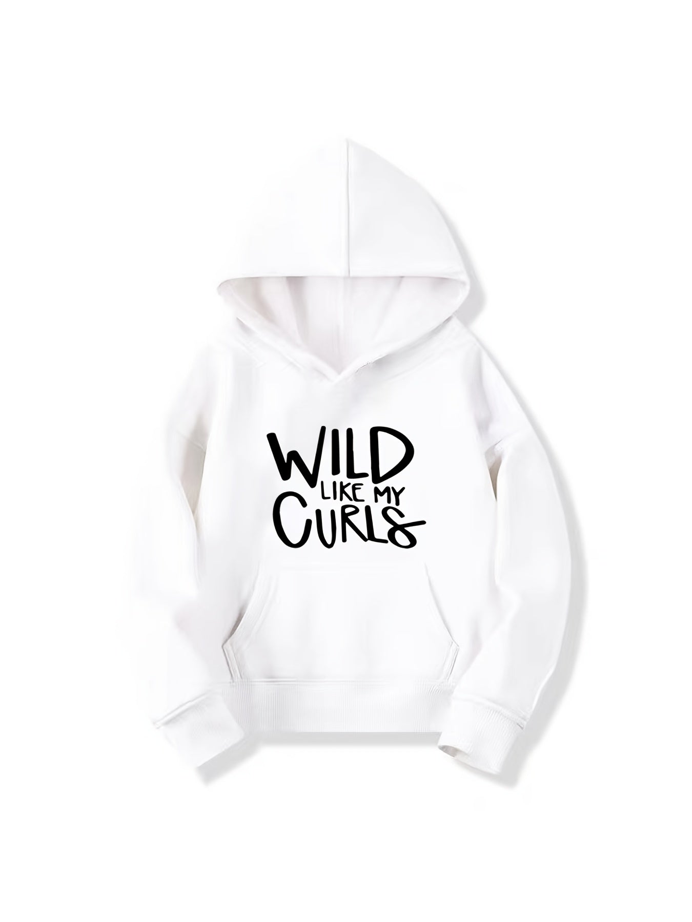 Girls Wild Like My Curls Hooded Sweatshirt Top Youth Girls' Long Sleeve Hoodie