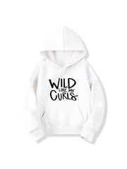 Girls Wild Like My Curls Hooded Sweatshirt Top Youth Girls' Long Sleeve Hoodie