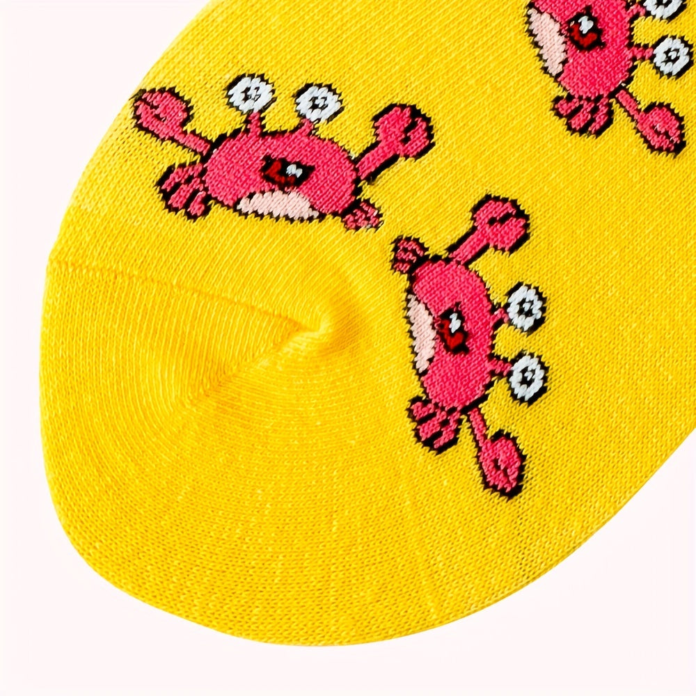 Cartoon Crab Print Socks Women's Stockings & Hosiery
