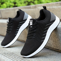 Men's Breathable Running Shoes Comfy Non Slip Lace Up Sneakers