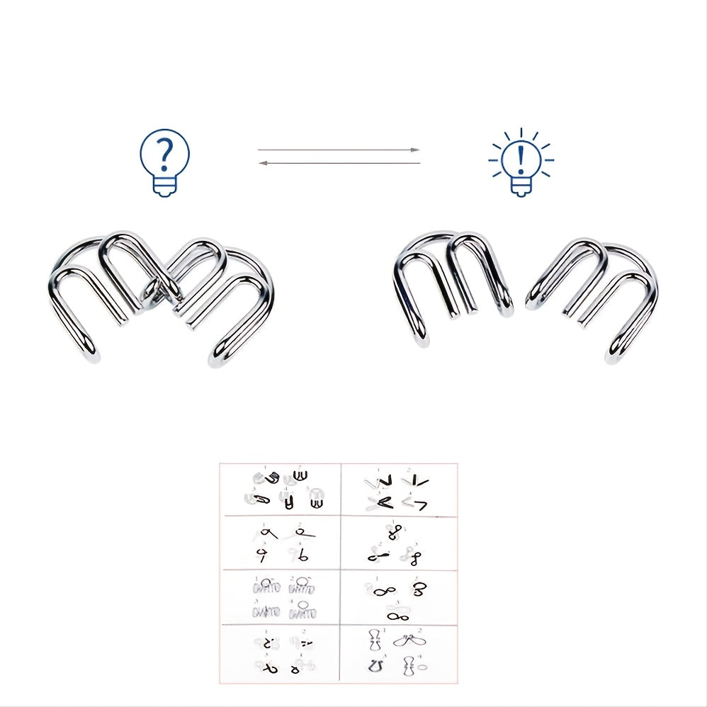 Metal Puzzle Toys Brain Teaser Unlock Intelligence Buckle Decompression Toys