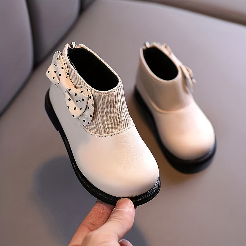Girls Bowknot Boots Warm Fleece Boots for Autumn/Winter