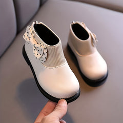 Girls Bowknot Boots Warm Fleece Boots for Autumn/Winter