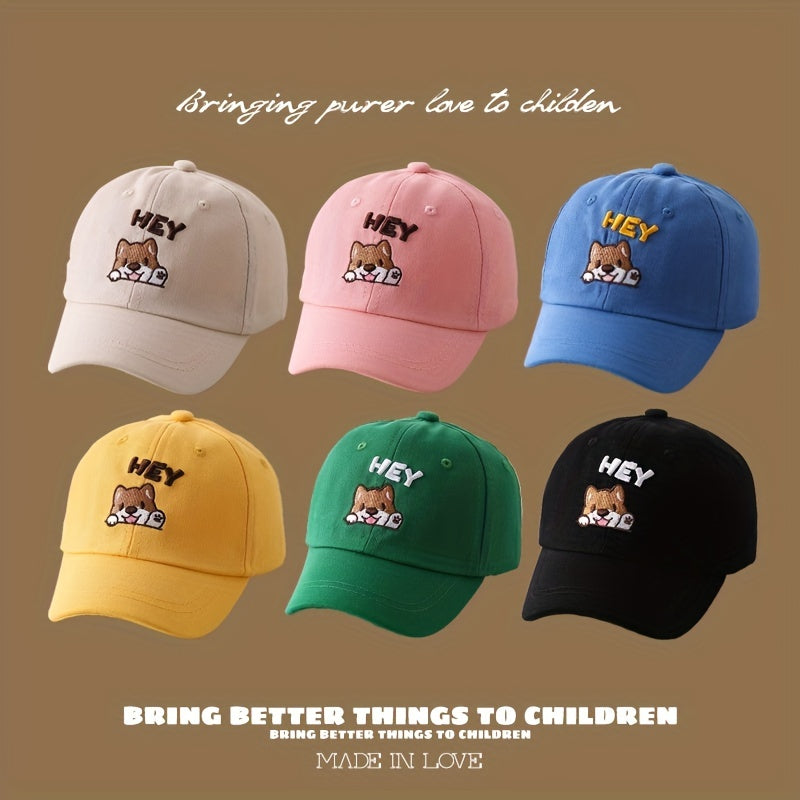 Adjustable Embroidered Dog Baseball Cap Sun Protection Hat for Teens