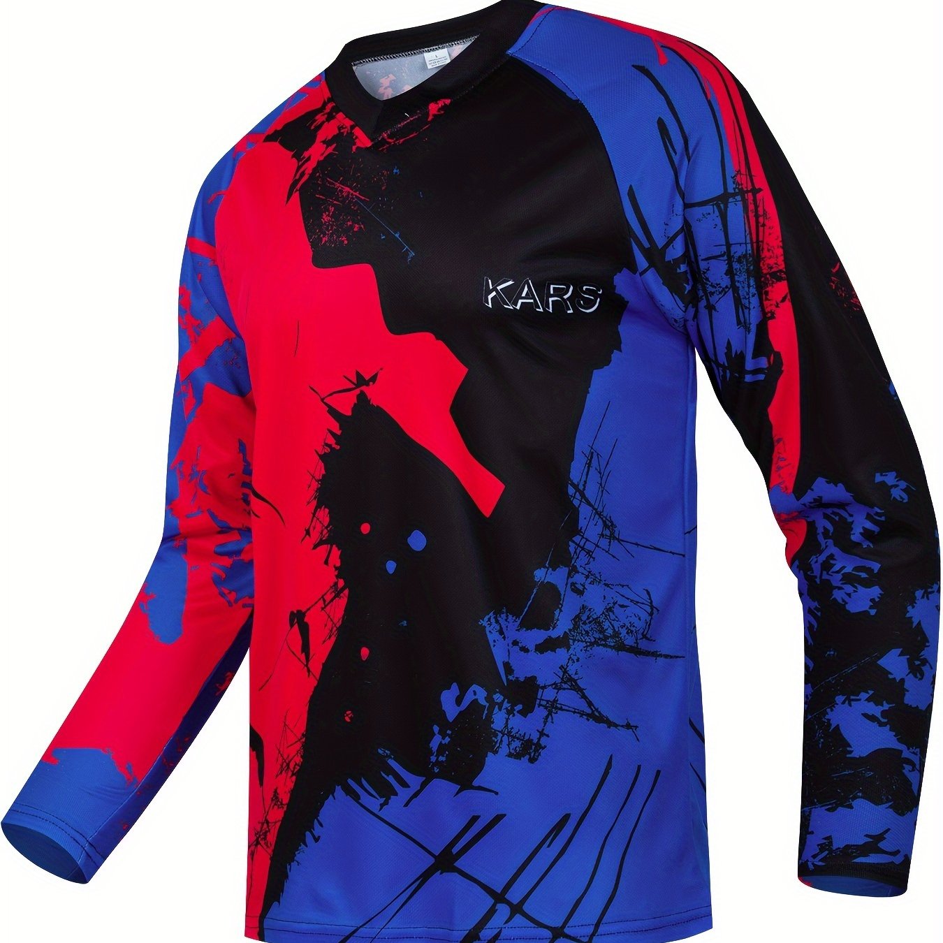 Men's Paint Splatter Pattern Print V Neck Tee for Spring Fall