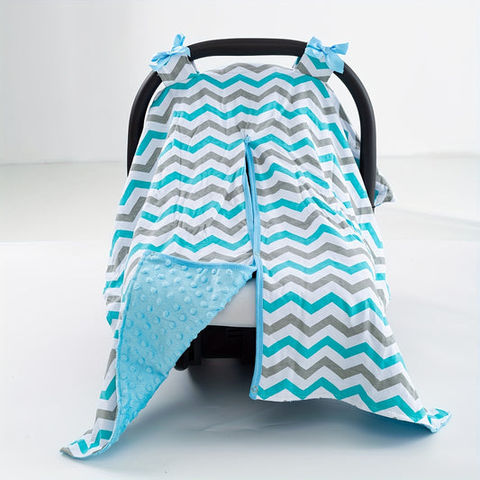 Brown Wave Print Car Seat Sunshade Cover for Girls