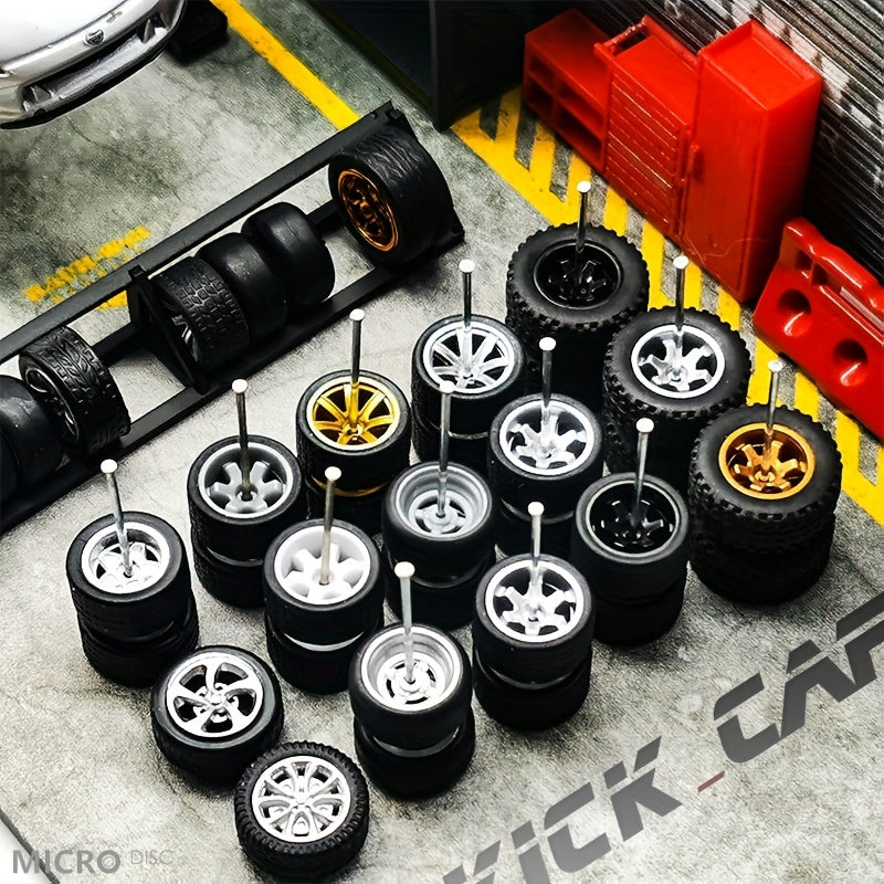 1/64 Wheels With Rubber Tires - 5 Sets for 5 Cars - Halloween Thanksgiving Chris