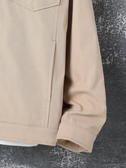 Kid's Button Front Jacket Patched Long Sleeve Top Casual Boy's Clothes