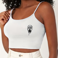 Gothic Skull Print Cami Sleep Tops Sleeveless Halloween Top