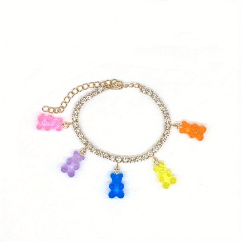 Butterfly Rhinestone Tennis Anklet, Summer Style Foot Jewelry