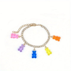 Butterfly Rhinestone Tennis Anklet, Summer Style Foot Jewelry