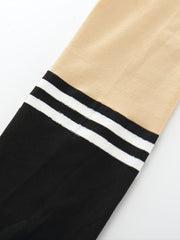 Girls Striped Splicing Pantyhose Stretch Tights Leggings Stockings