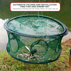 Automatic Open Fishing Nylon Net Folding Fishing Cage For Shrimp