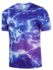 Men's Lightning Graphic T Shirt for Spring & Summer