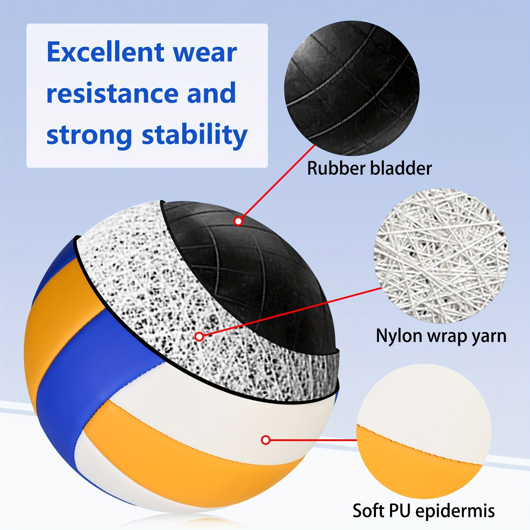 Durable No 5 Volleyball TPU Material for Training Competition