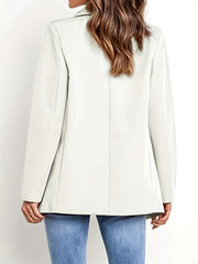 Solid Long Sleeve Office Blazer