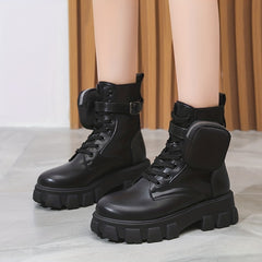 Women's Lace-Up Ankle Combat Boots Outdoor Non-Slip Short Boots