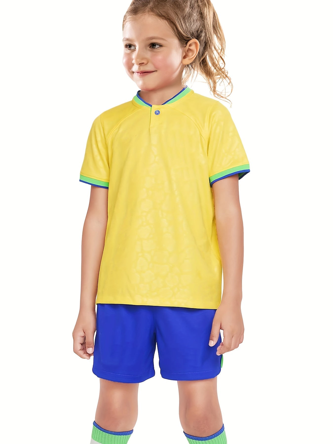 Boys Football Suit: Jersey, Shorts, Socks, Knee Pads