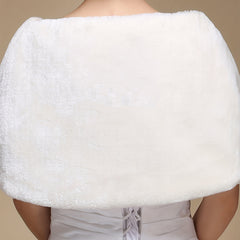 Faux Pearl Wedding Shawl Wrap Bow Shape Bridal Capelet
