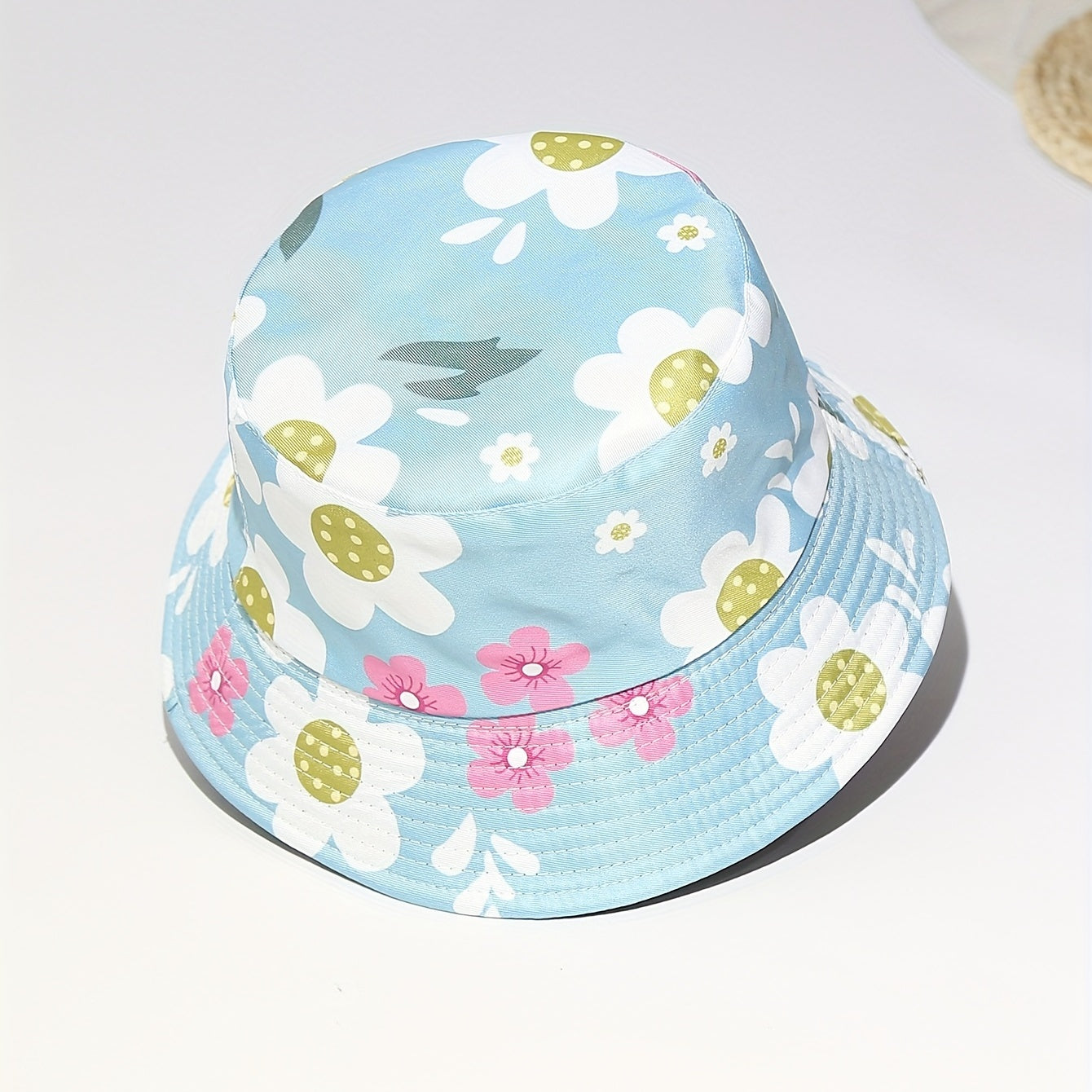 Flower Print Bucket Hat Lightweight Sunscreen Fisherman Cap